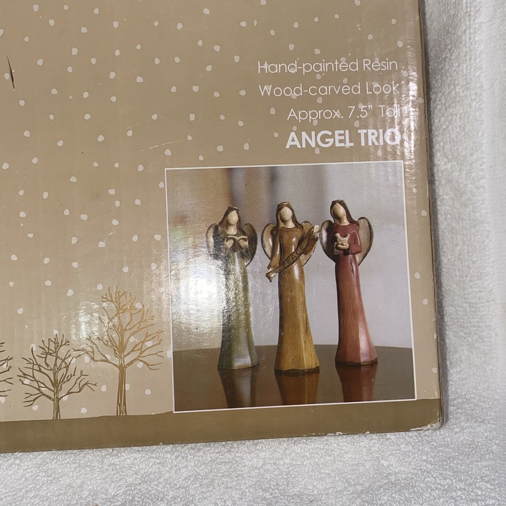 Set  3 Vintage Kirkland Resin Angel Figurines Christmas **READ DESCRIPTION